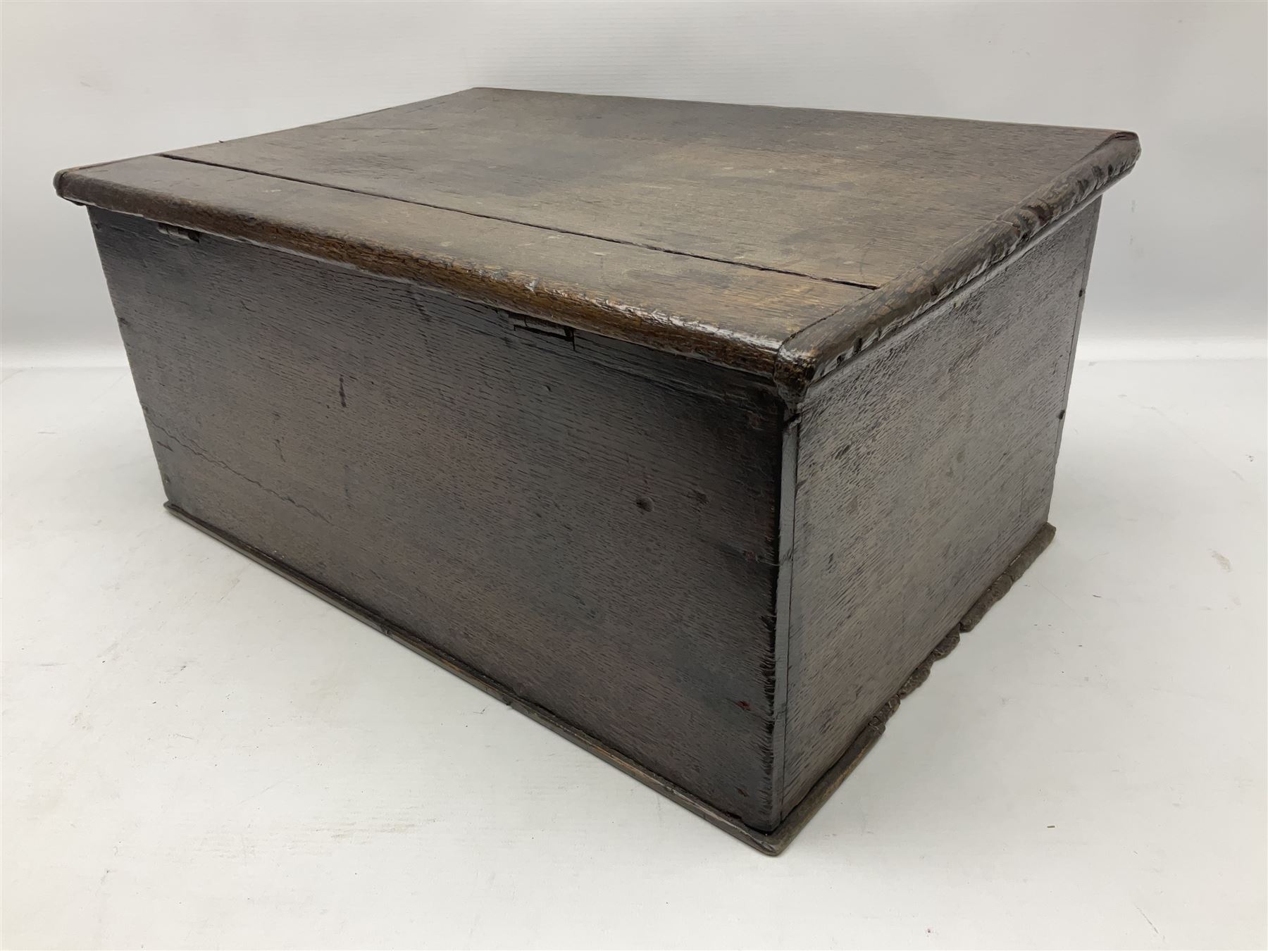 George III oak box of rectangular form - Image 10 of 11