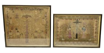 Two framed 19th century samplers