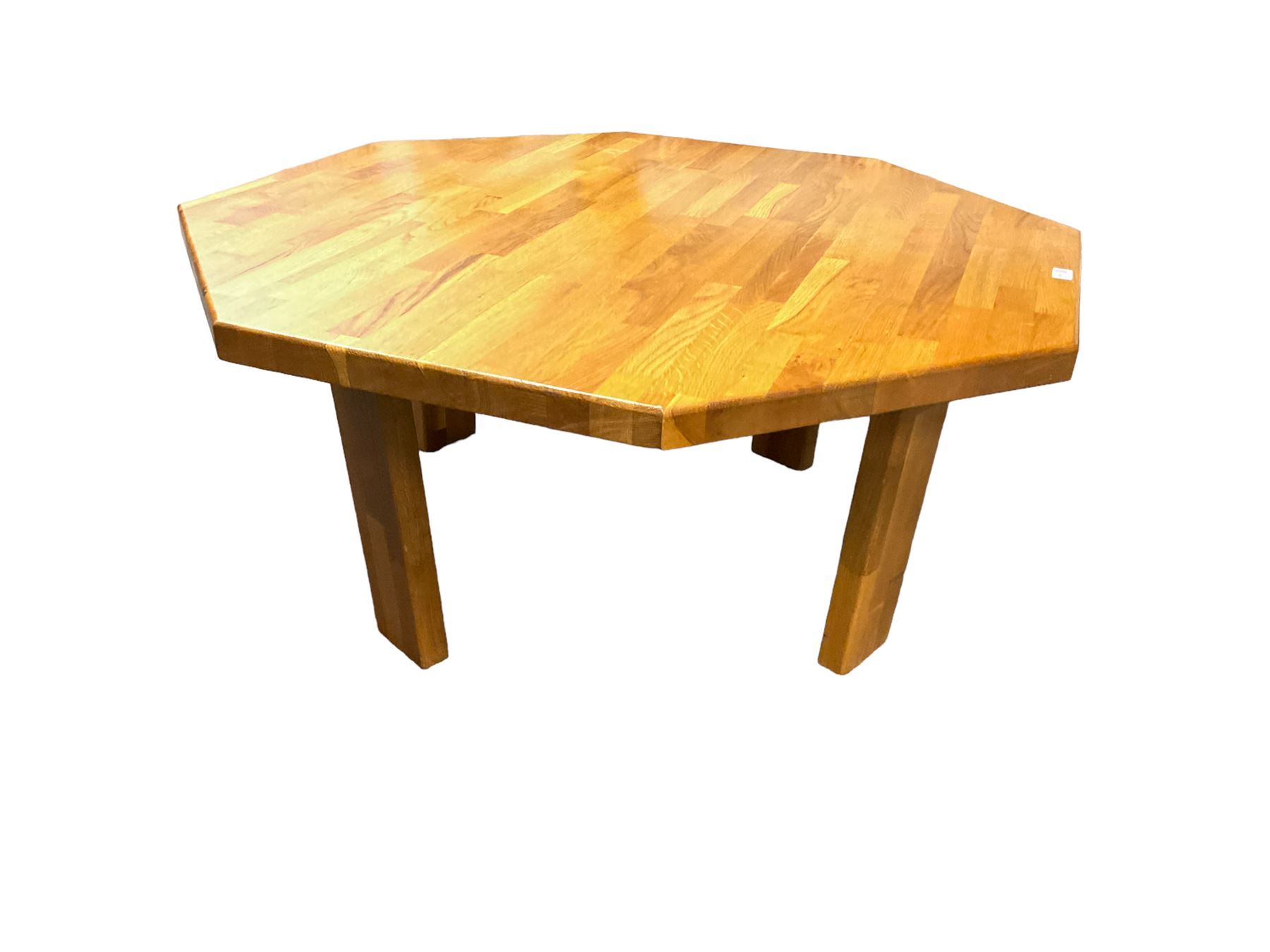 Octagonal oak coffee table