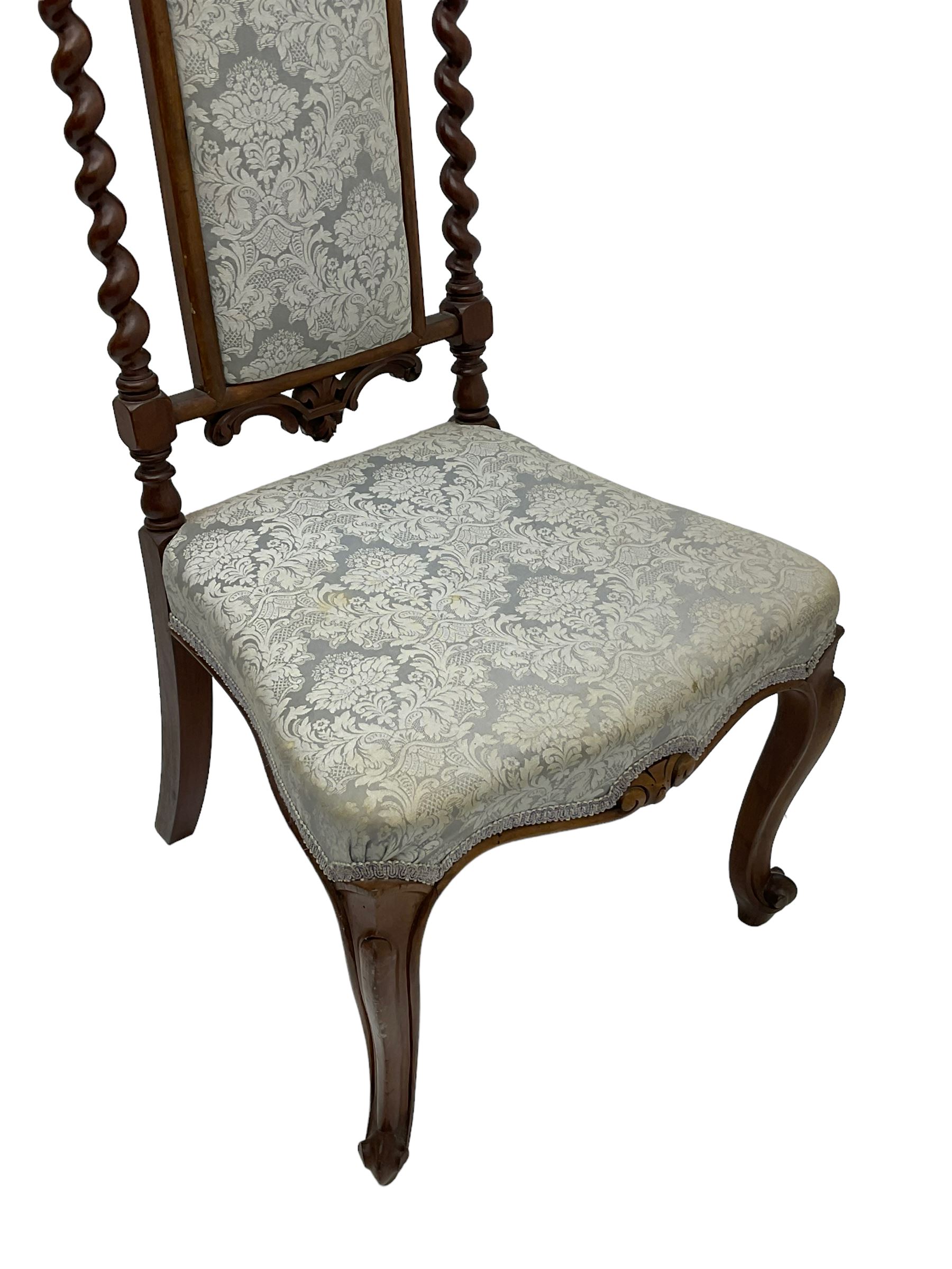 Victorian walnut bedroom chair - Image 3 of 3