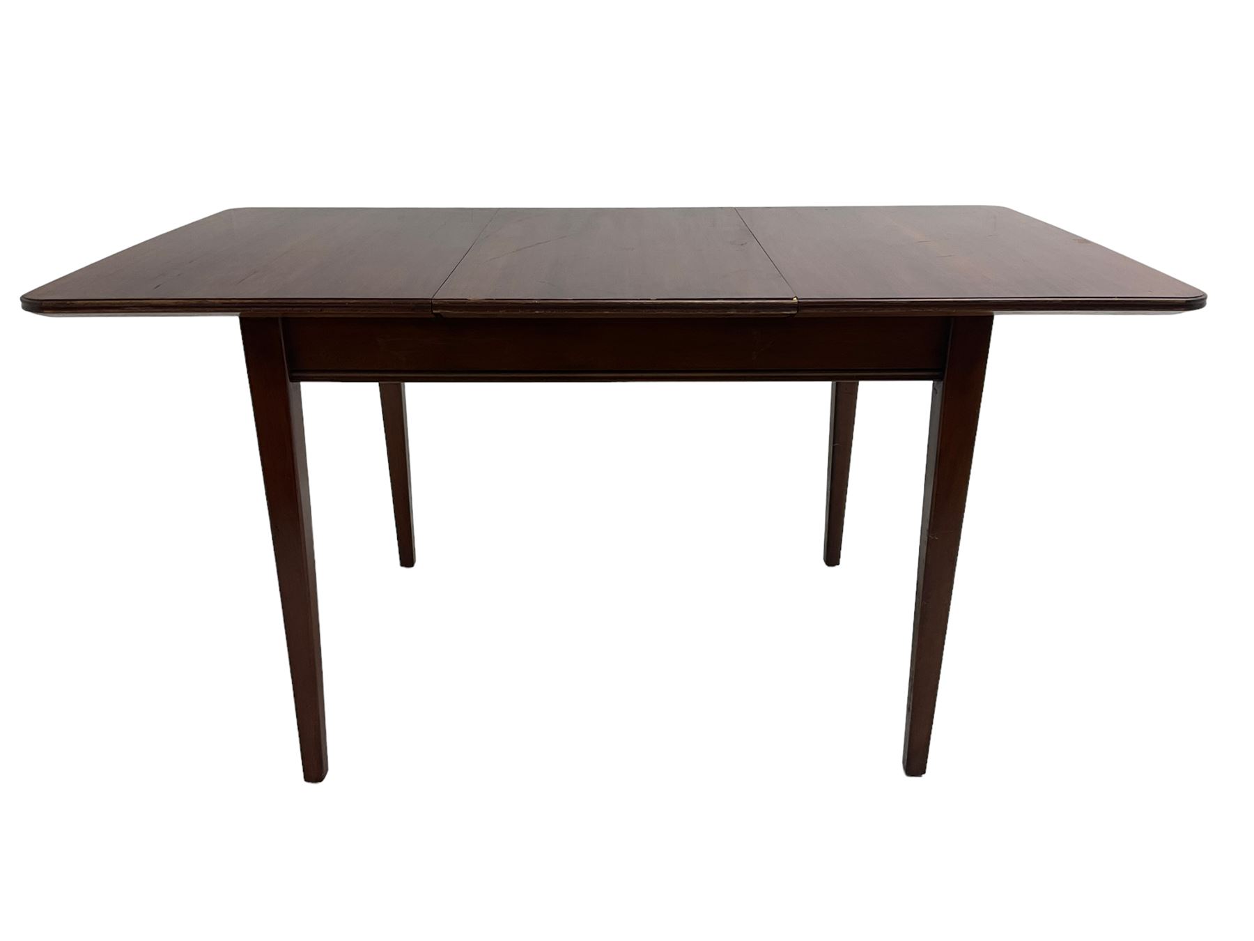 Russell of Broadway - mid-20th century teak extending dining table with square tapering supports