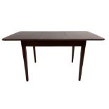 Russell of Broadway - mid-20th century teak extending dining table with square tapering supports