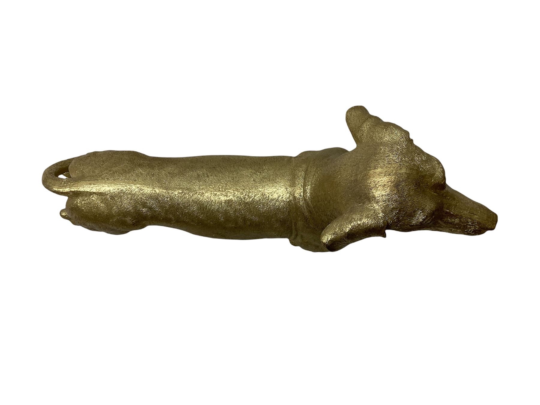 Composite metallic gold model of a Dachshund - Image 4 of 4