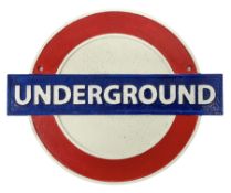 London Underground painted cast metal wall plaque