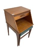 Chippy - mid-20th century teak telephone table with memory slide