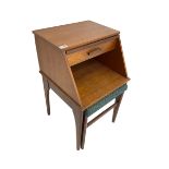 Chippy - mid-20th century teak telephone table with memory slide