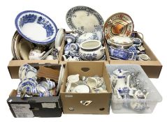 Large quantity of ceramics to include Booths and Cauldon dragon pattern blue and white tea and dinne