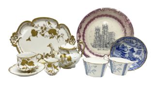 Collection of Victorian and later ceramics to include Gray's Pottery Sunderland lustre York Minister