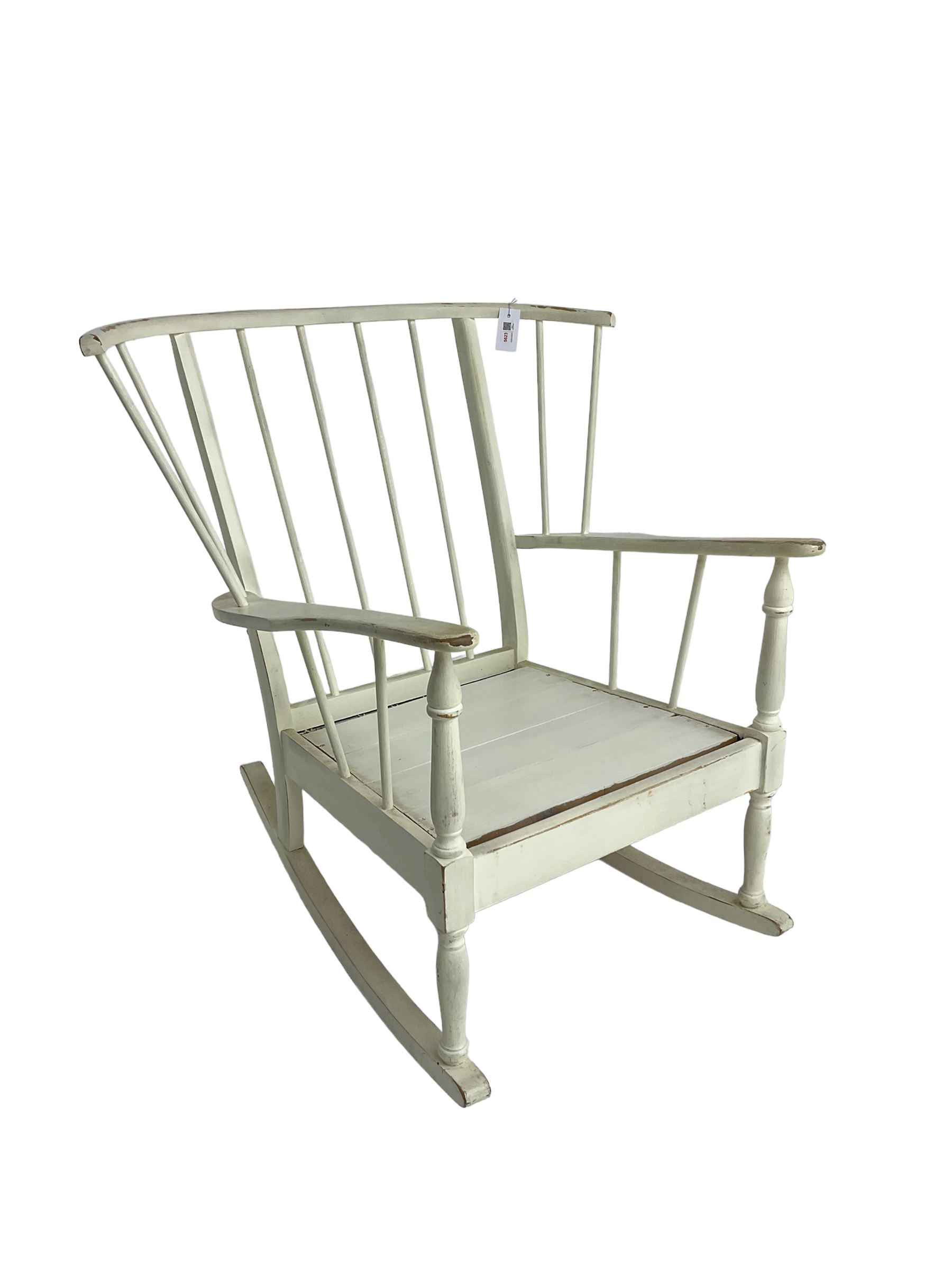 White painted rocking chair