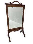 Early to mid-20th century inlaid mahogany fire-screen