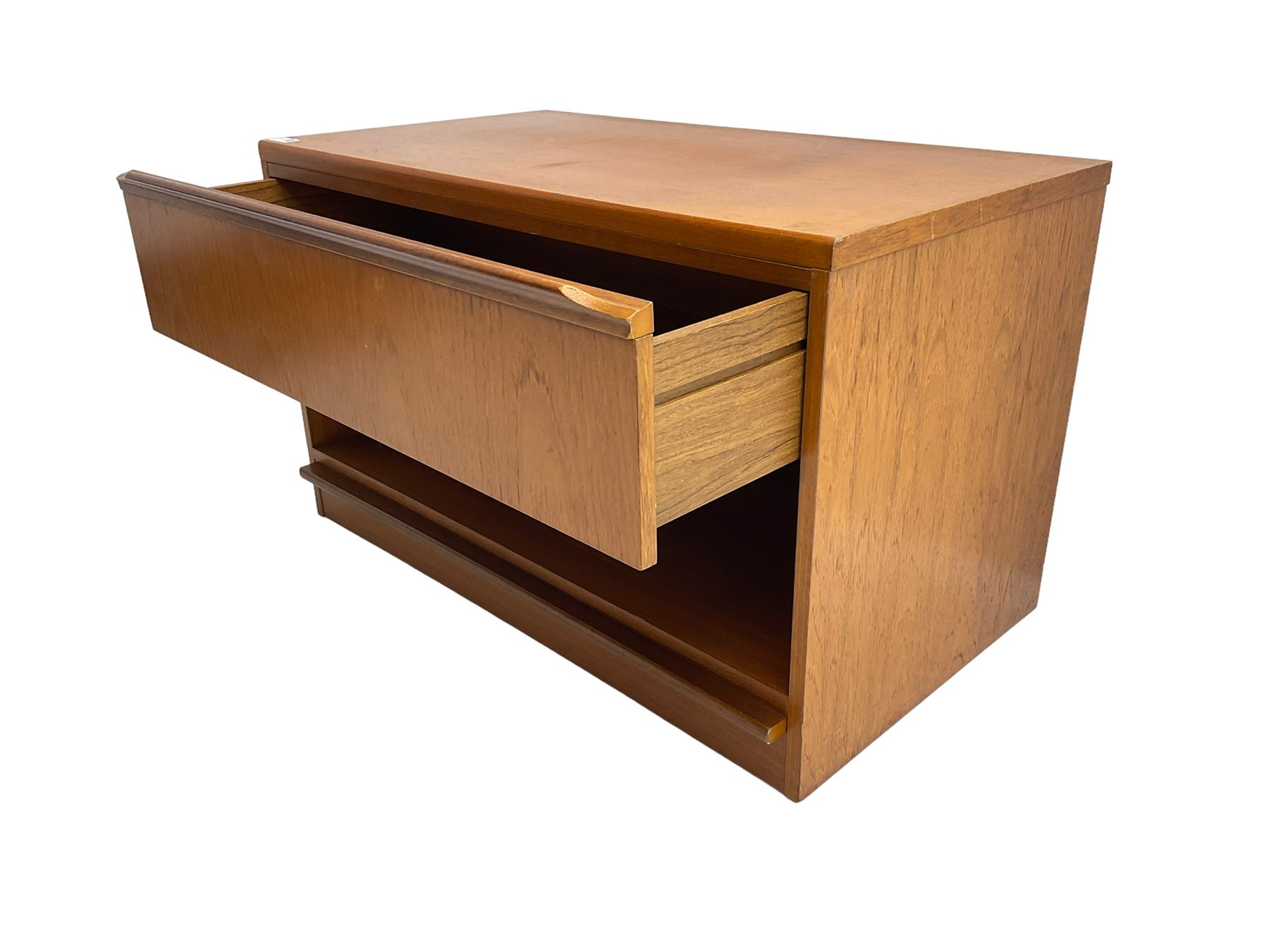 Mid to late 20th century teak televsion stand fitted with single drawer - Image 2 of 5