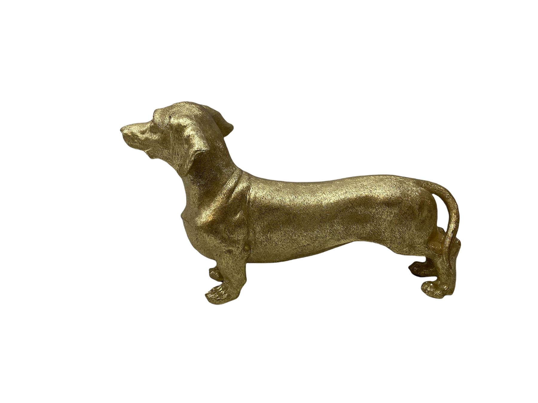 Composite metallic gold model of a Dachshund - Image 2 of 4