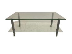 Glass two tier coffee table