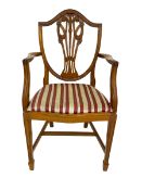Mahogany Hepplewhite style elbow chair