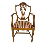 Mahogany Hepplewhite style elbow chair