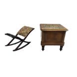 Victorian mahogany commode and a gout stool