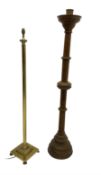 20th century oak ecclesiastical candle stick (H154cm)