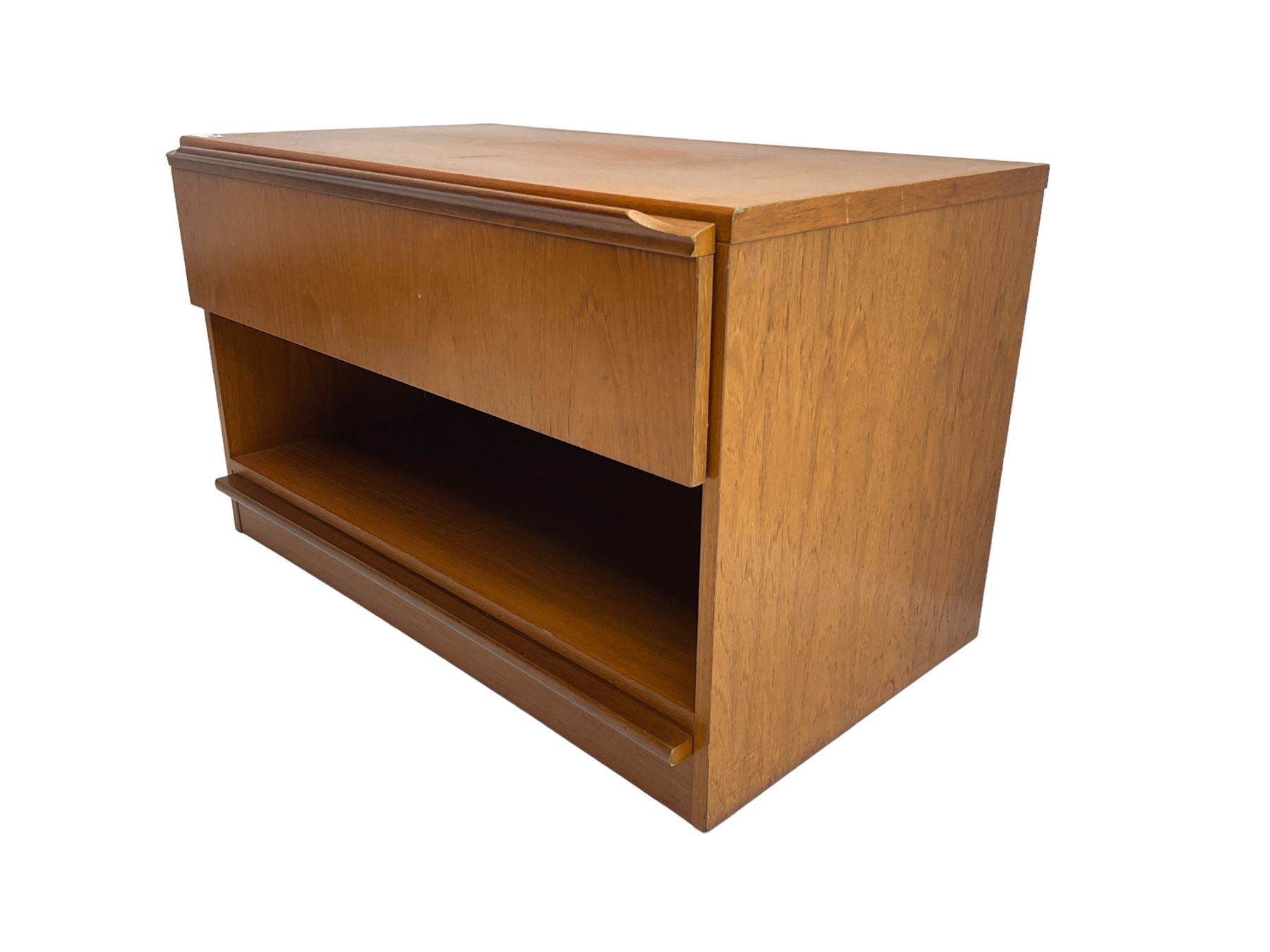 Mid to late 20th century teak televsion stand fitted with single drawer - Image 4 of 5