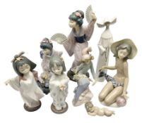 Eight Lladro figures