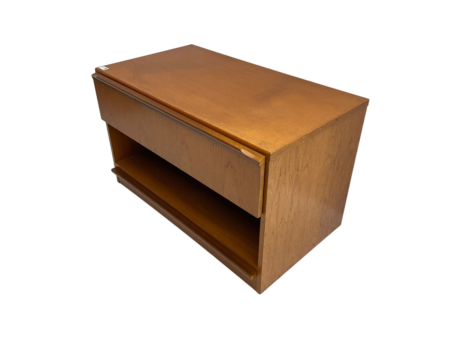 Mid to late 20th century teak televsion stand fitted with single drawer - Image 3 of 5