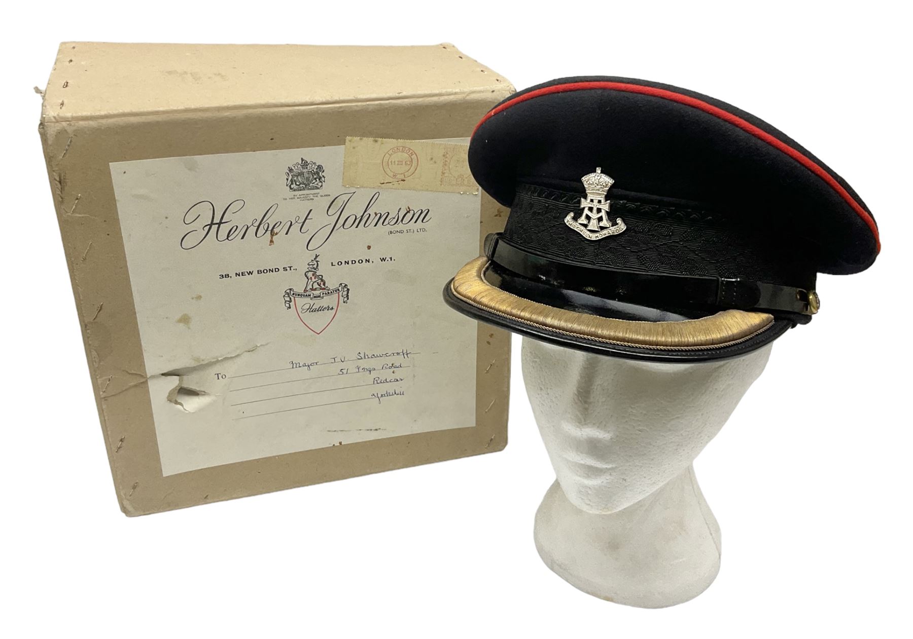 Officer's pattern peaked cap of the Green Howards