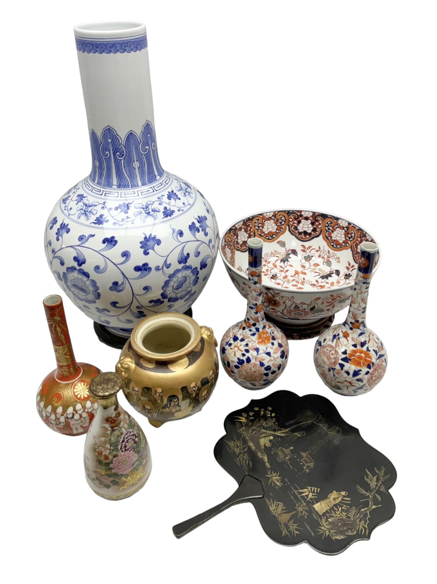 Pair of Japanese Imari bud vases