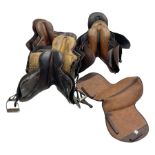 Collection of eight saddles