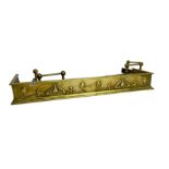 Art Nouveau period brass fire fender (W127cm