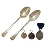 Two silver Georgian tablespoons