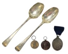 Two silver Georgian tablespoons