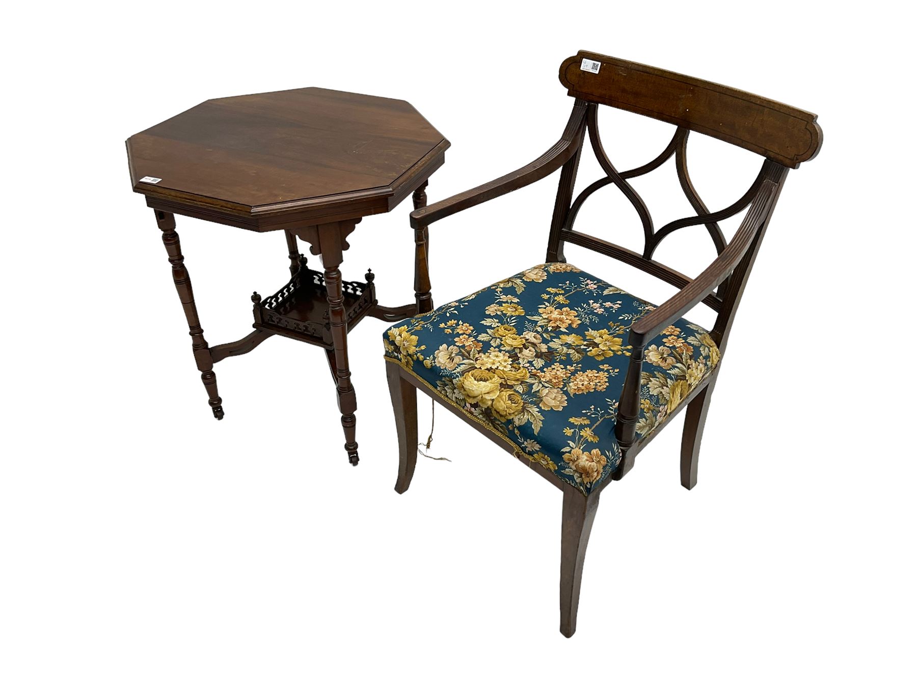 Early 20th century octagonal walnut centre table - Image 2 of 2