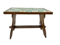 Oak coffee table with tiled top