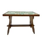 Oak coffee table with tiled top