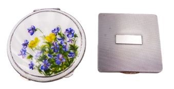 Mid 20th century silver and enamel compact