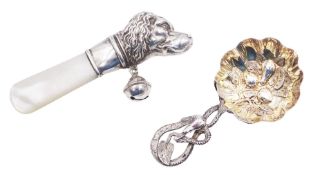Unusual Victorian silver caddy spoon