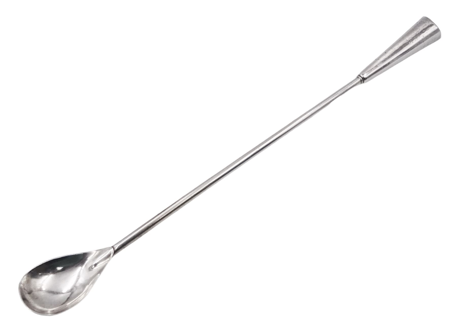 Mid 20th century silver cocktail spoon by Georg Jensen