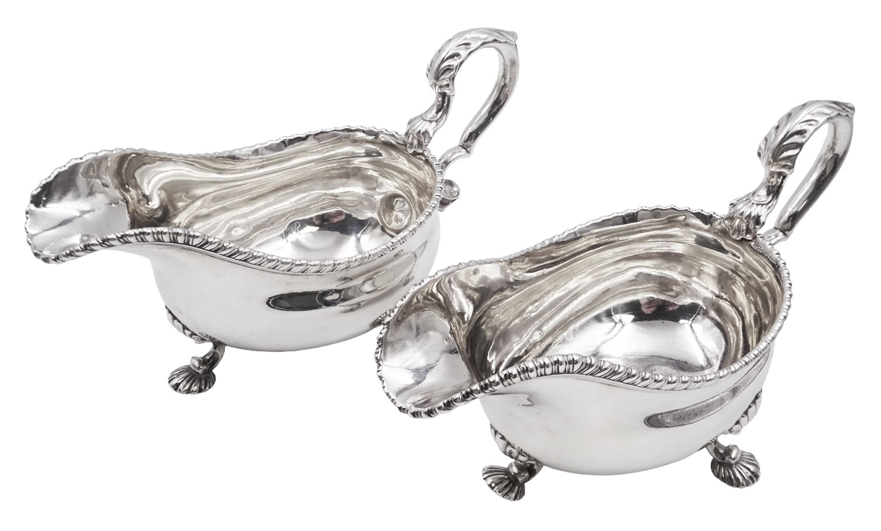 Pair of George III silver sauce boats