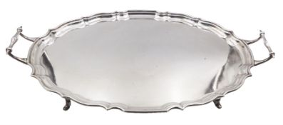 1930's silver twin handled tray