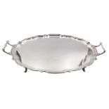 1930's silver twin handled tray