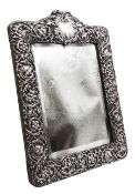 Edwardian silver mounted dressing table top mirror