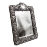 Edwardian silver mounted dressing table top mirror