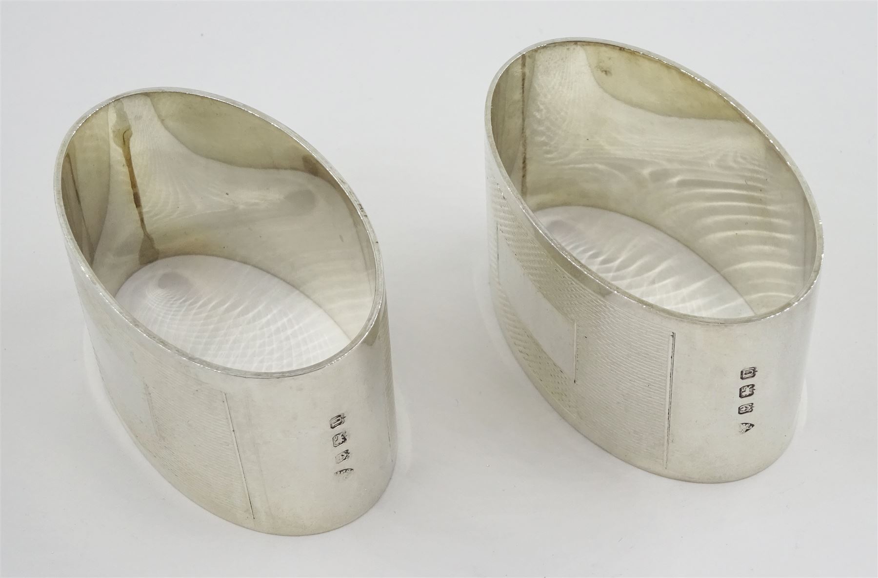 Pair of mid 20th century silver napkin rings - Image 2 of 3