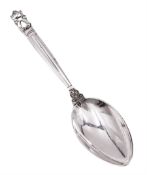 Danish silver Acorn pattern tea spoon by Georg Jensen
