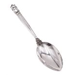 Danish silver Acorn pattern tea spoon by Georg Jensen