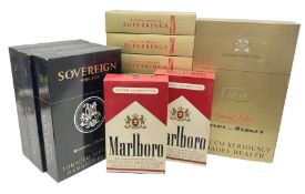 Thirteen oversized promotional shop display cigarette boxes