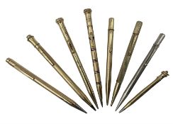 Five gold filled Wahl Eversharp propelling pencils