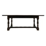 Large oak refectory dining table