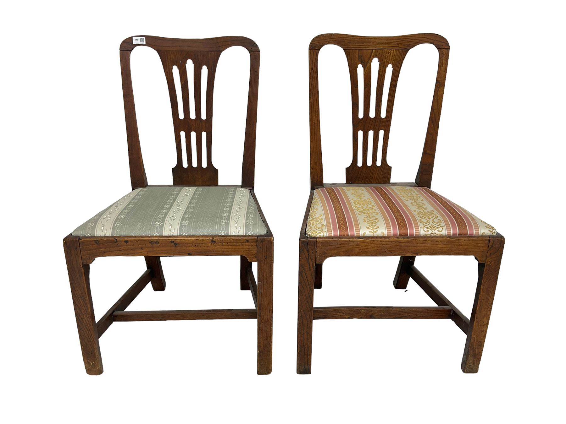 Pair 19th century elm chairs