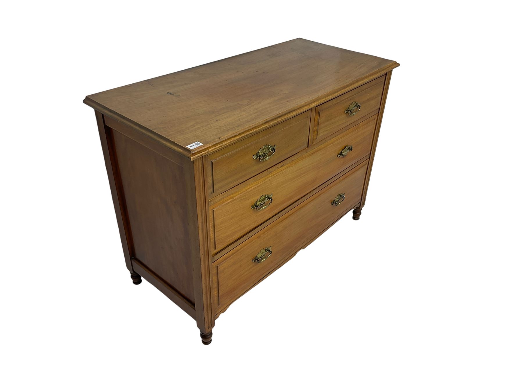 Late 19th century walnut chest - Image 4 of 5