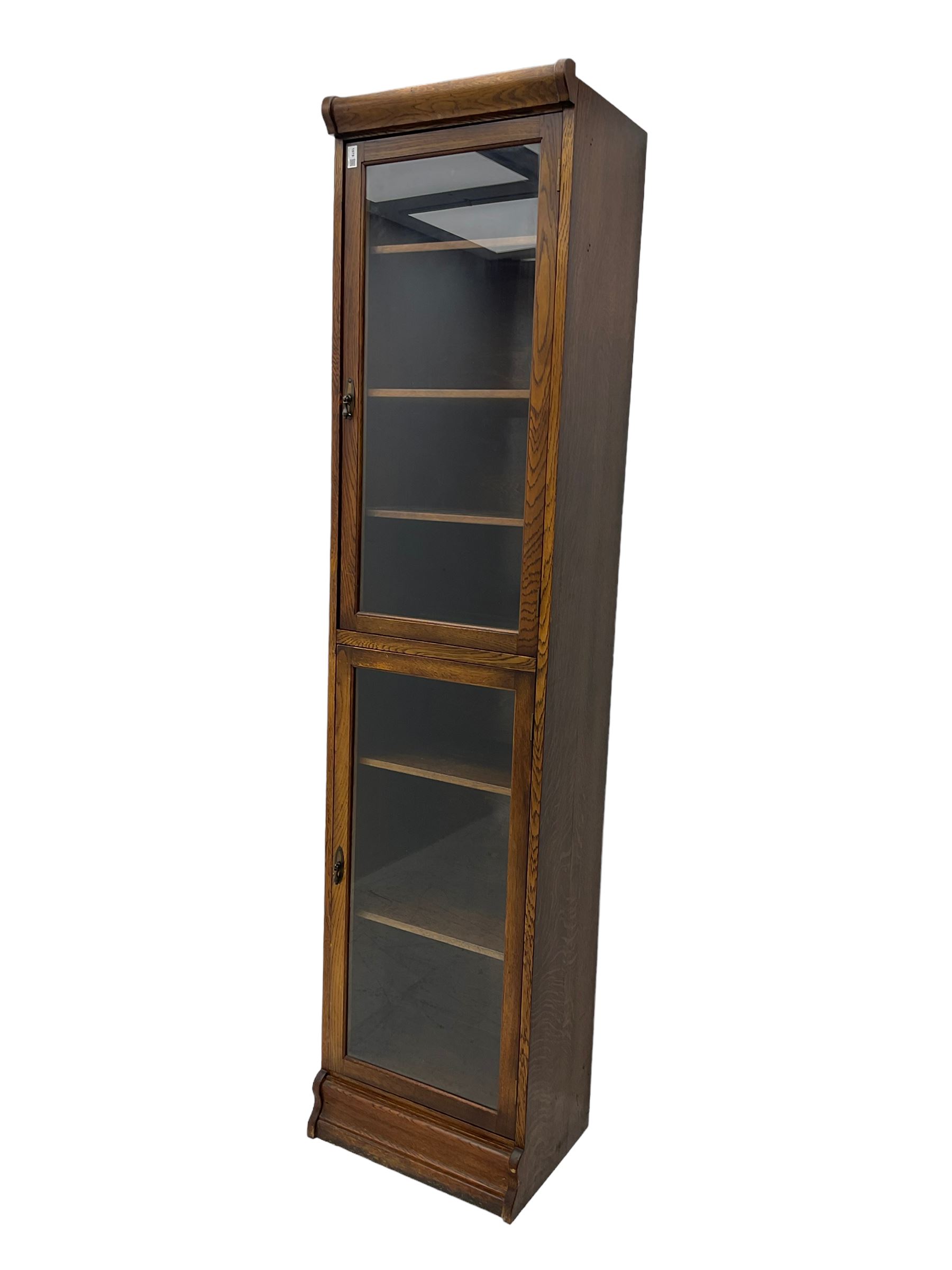 Early 20th century oak library bookcase - Image 5 of 8